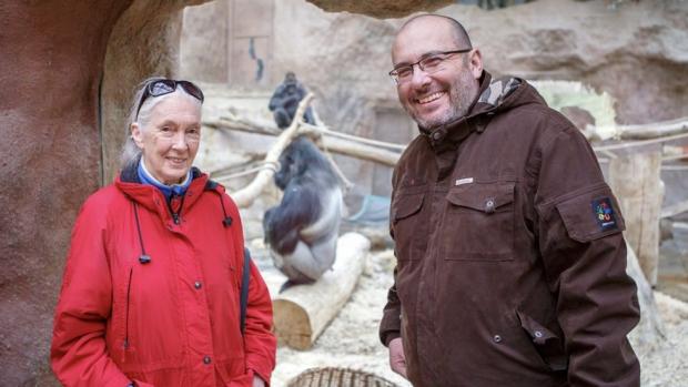 Jane Goodall a Miroslav Bobek. Foto Václav Šilha