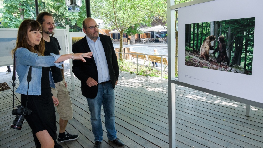 V porotě soutěže o nejlepší snímek přírody zasedli ředitel Zoo Praha Miroslav Bobek, ředitelka Czech Photo Centre Veronika Souralová a fotograf Michal Krause. Foto: Petr Hamerník, Zoo Praha