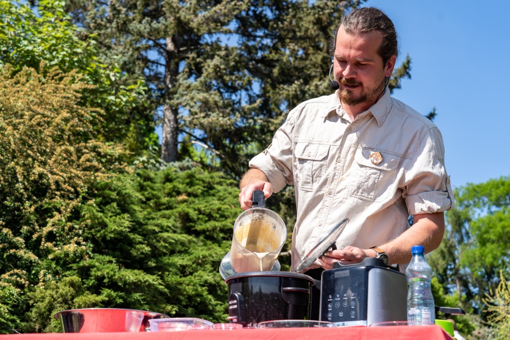 The event also had a demonstration of how to make the special mash for the pangolins. This was prepared by their keeper, David Vala (pictured), together with chefs Roman Paulus and Marek Fichtner. Photo Oliver Le Que, Prague Zoo