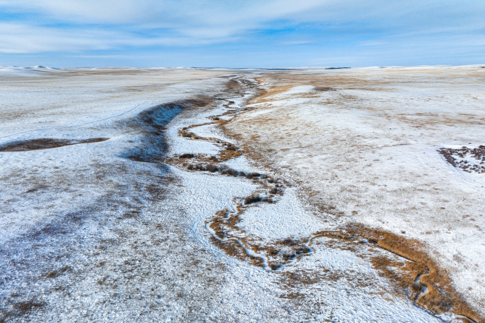 Snímek pořízený dronem od soutoku Hákovité řeky a Potoka Jižního kláštera. Foto Miroslav Bobek