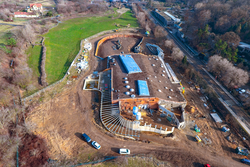 Gorilla pavilion under construction in a picture from February 2021. Photo by Miroslav Bobek