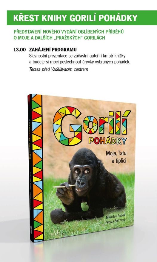 Křest Gorilích pohádek v Zoo Praha