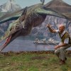 Někdejší herec z filmu Cesta do pravěku Josef Lukáš před jednou z instalací. Foto: Václav Šilha, Zoo Praha