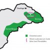 Mapa zobrazuje Údolí klášterů (Sümín chóloj) – vybranou lokalitu pro chystanou reintrodukci koní Převalského na východ Mongolska. Zdroj Zoo Praha