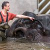 Chovatel Aleš Doležal se sloními chovanci. Janita se koupe dle pokynů chovatelů, malý Max reaguje na pokyny zatím jen někdy. Foto: Petr Hamerník, Zoo Praha